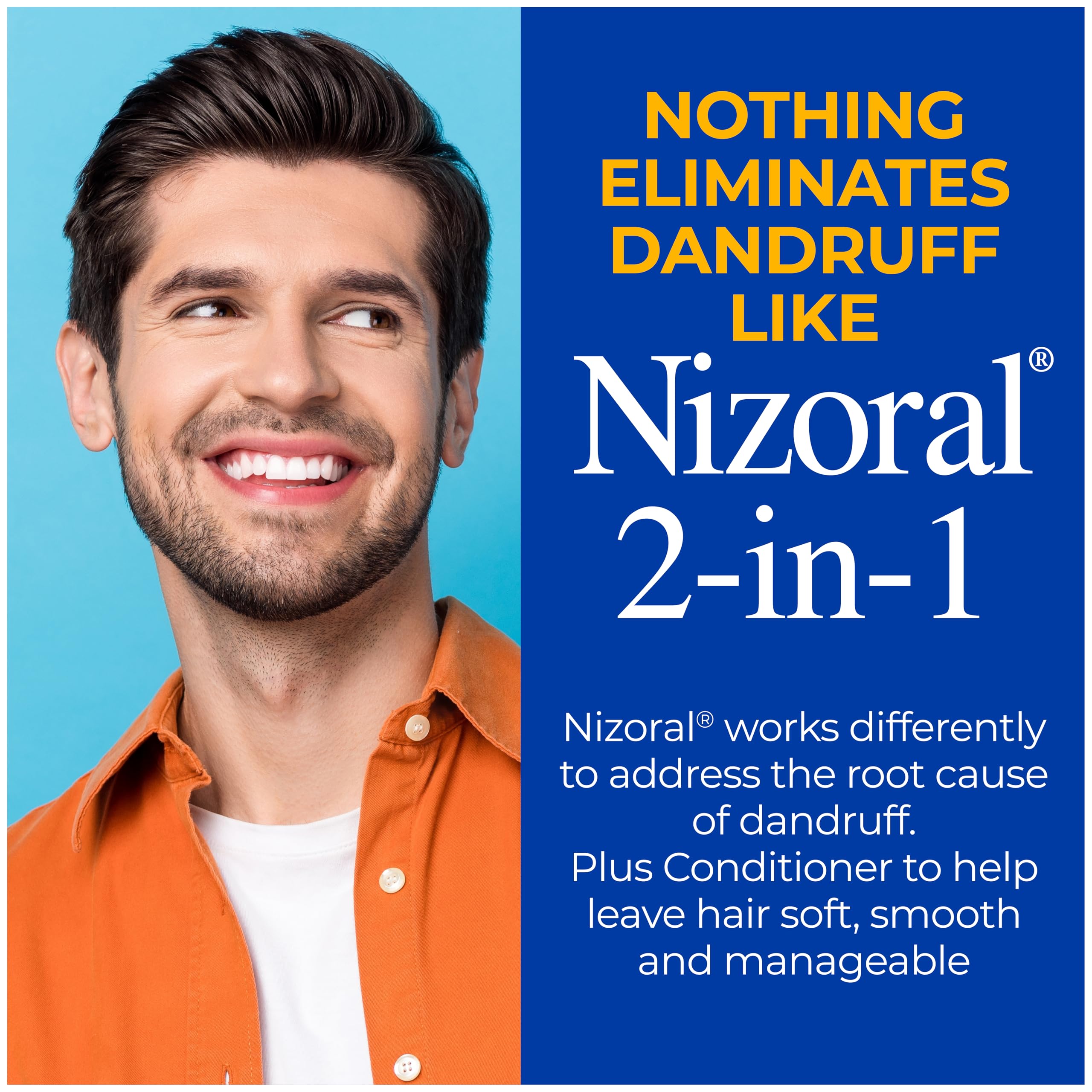 Nizoral 2-in-1 Anti Dandruff Shampoo and Conditioner, 14 Fl Oz, 2 Pack | 1% Ketoconazole, Antifungal, Dandruff Treatment, For All Hair Types