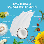Ebanel Urea Cream 40% plus Salicylic Acid 2% for Dry Cracked Feet Skin | Deeply Moisturizes & Softens Dry Cracked Heels, Feet, Knees, Elbows, Hands, Rough Dead Skin Callus Remover Toenail Softener