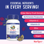 MARYRUTH'S Immunity Gummies for Kids & Adults, Sugar Free, 90 Servings | Elderberry Vitamin C & Zinc, Vitamin D3 & Echinacea, Immune Support Supplement, Vegan, Non GMO, 90ct