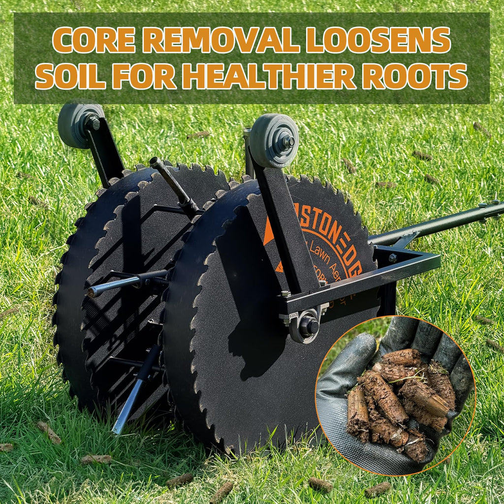 Patented Rolling Lawn Aerator Manual Coring Tool Compacted Soil Loosening