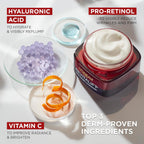 Buy now L'Oreal Paris Revitalift Triple Power Anti-Aging Face Moisturizer, Pro Retinol, Hyaluronic Acid & Vitamin C to Reduce Wrinkles, Firm & Brighten Skin, 1.7 Oz at indiglob india