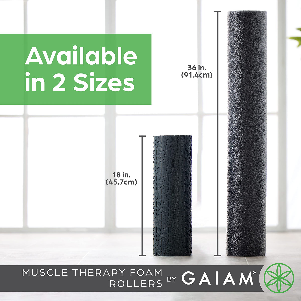 Gaiam Restore Foam Roller, Muscle Recovery, 36" Long