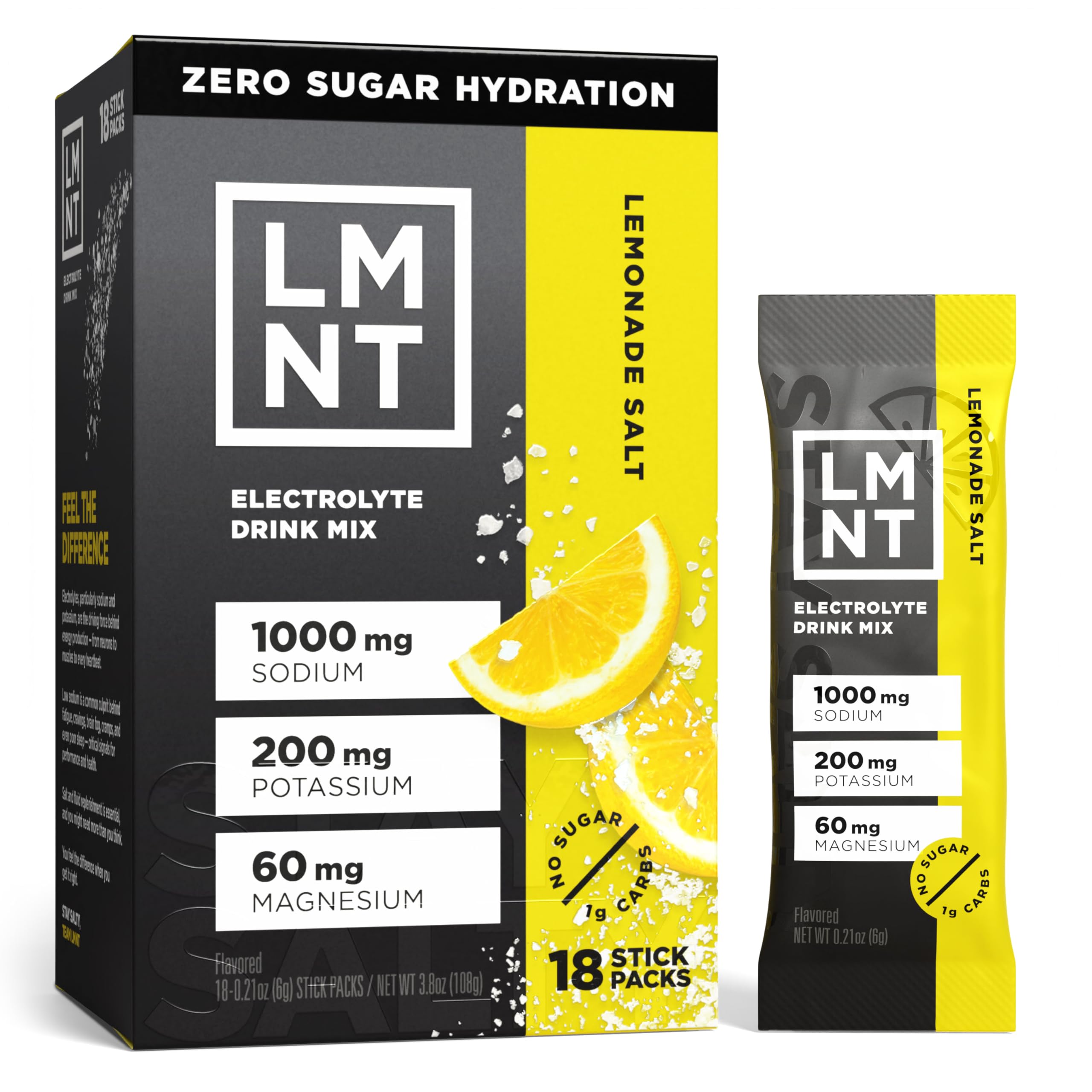 Buy now LMNT Zero Sugar Electrolytes - Variety Pack | Drink Mix | 12-Count Lemonade Salt 18 Count at indiglob india