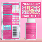 NYK1 Super Strong Nail Glue for Press On Nails, Nail Tips & Acrylics | 8ml | NailBond Brush On Nail Glue for Press Ons, Fake Nails & Acrylic Nails - Long Lasting, Max Strength, Mess-Free Application