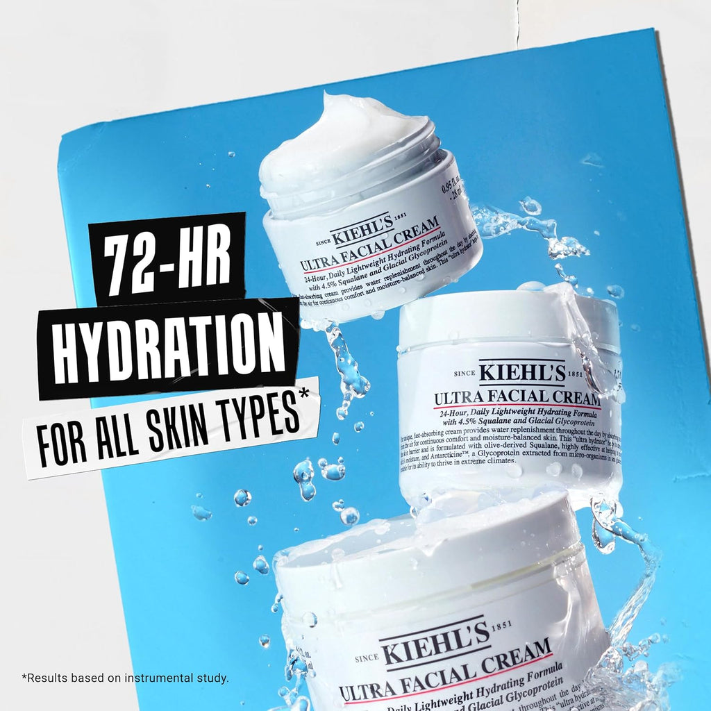 Buy now Kiehl's Ultra Facial Cream, with 4.5% Squalane to Strengthen Skin's Moisture Barrier, Skin Feels Softer and Smoother, Long-Lasting Hydration, Easy and Fast-Absorbing, Suitable for All Skin Types at indiglob india
