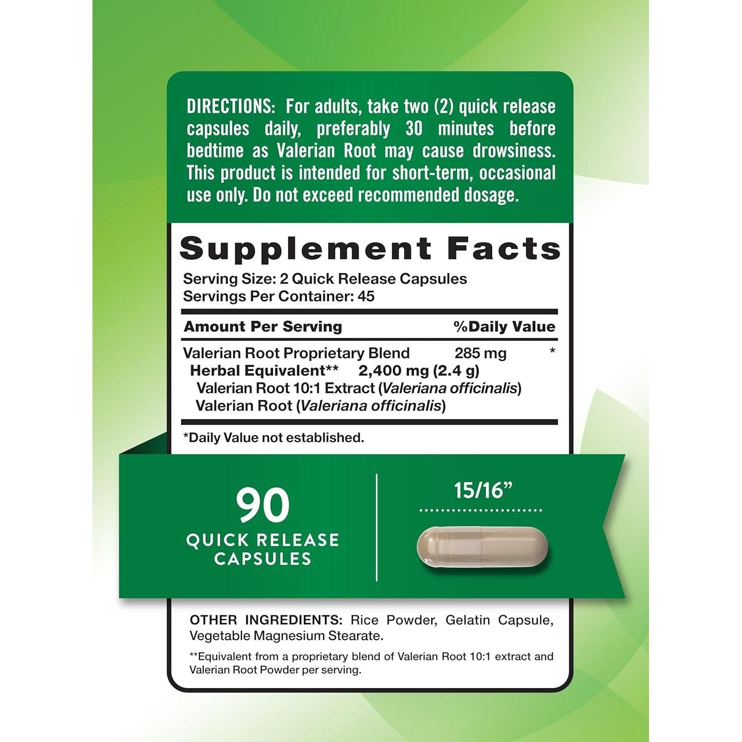 Buy now Nature's Truth Valerian Root Capsules | 2400mg | 90 Count | Non-GMO & Gluten Free Supplement at indiglob india