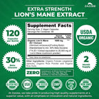 Zazzee USDA Organic Lion's Mane 20:1 Extract, 30% Beta Glucans, Vegan