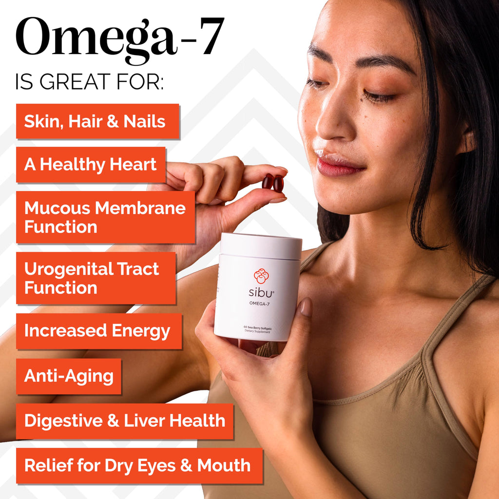 sibu Sea Buckthorn Omega-7 Softgels Starter Kit, 60ct 30-Day Supply | Supports healthy skin, hair & nails. Helps relieve dryness from within.
