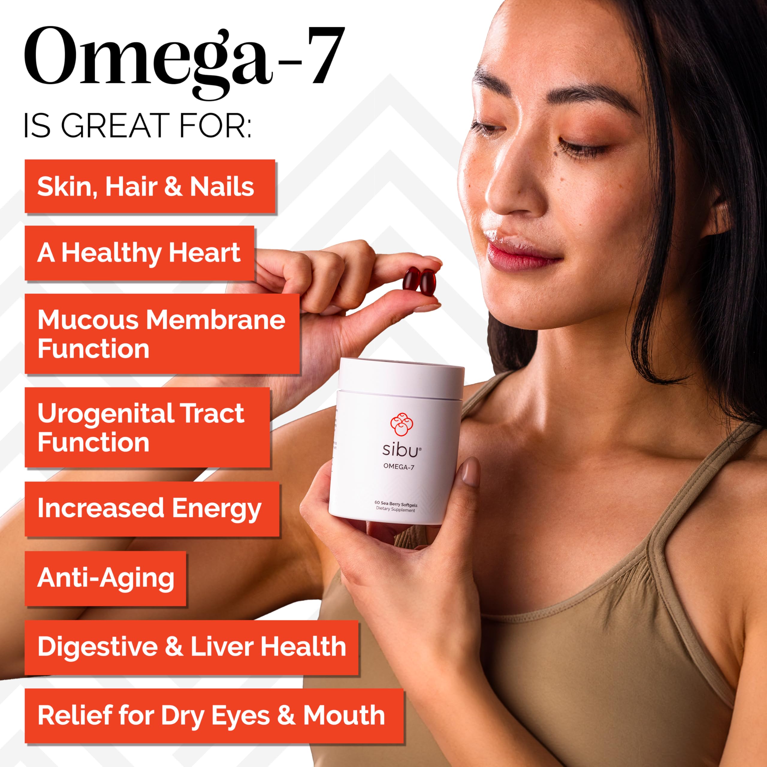 sibu Sea Buckthorn Omega-7 Softgels Starter Kit, 60ct 30-Day Supply | Supports healthy skin, hair & nails. Helps relieve dryness from within.