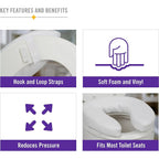 Buy now DMI Raised Toilet Seat Cushion and Cover to Add Extra Padding the while Relieving Pressure, Tear Resistant, FSA & HSA Eligible, 2 Inch Pad, White at indiglob india