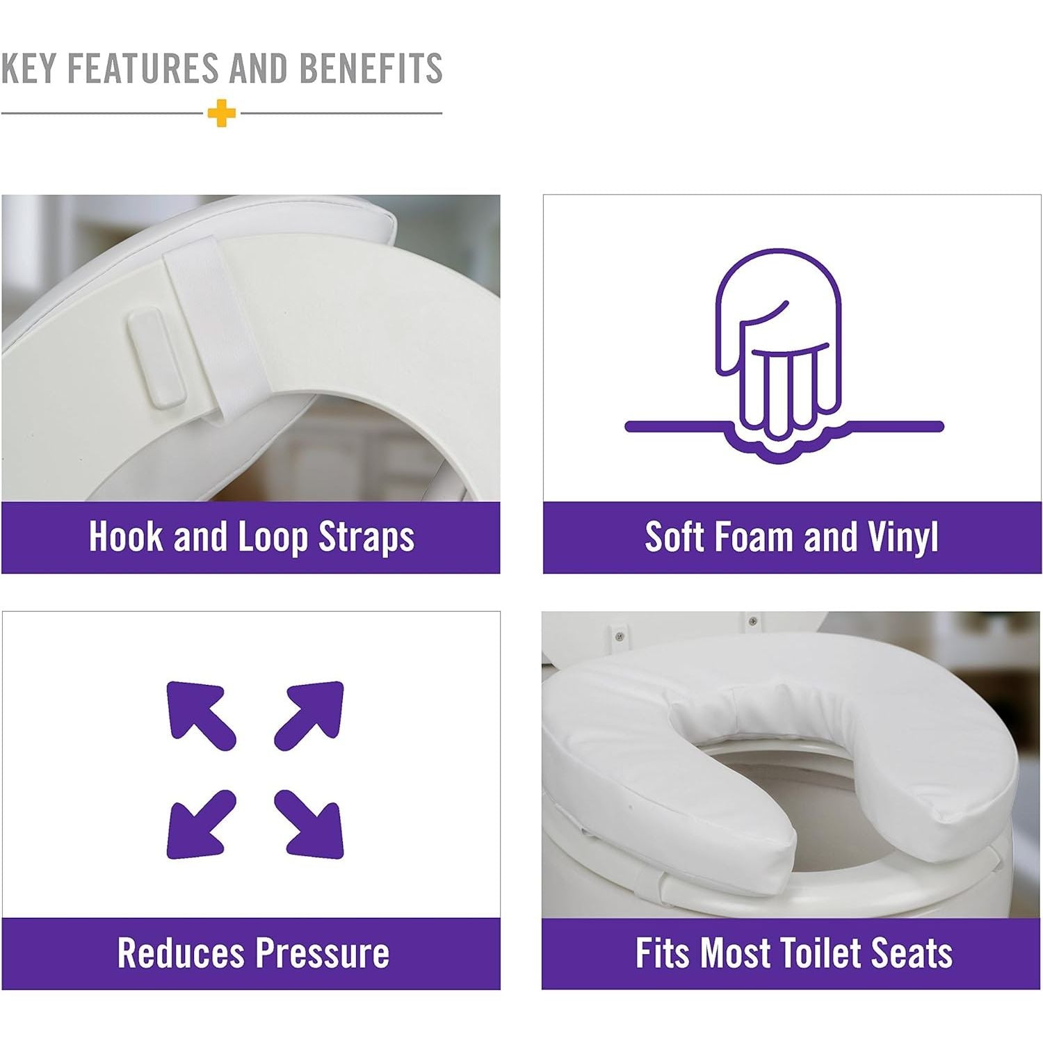 Buy now DMI Raised Toilet Seat Cushion and Cover to Add Extra Padding the while Relieving Pressure, Tear Resistant, FSA & HSA Eligible, 2 Inch Pad, White at indiglob india