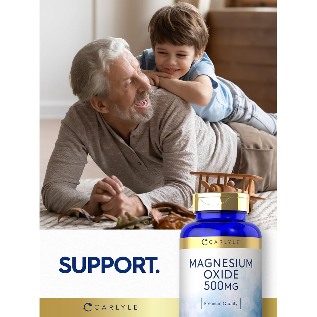 Carlyle Magnesium Oxide 500mg | 120 Capsules | Premium Quality