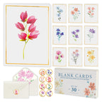30 Premium Blank Cards with Envelopes & Stickers, 4x6 Inches