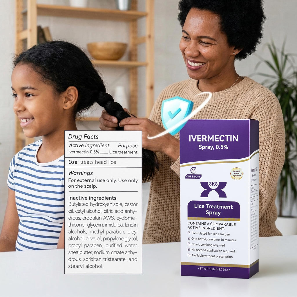 Lice Treatment Ivermectin 0.5%, 2026 Upgraded Spray Formula, Targets the Scalp Than Traditional Lotions, One-Time At-Home Treatment for the Whole Family