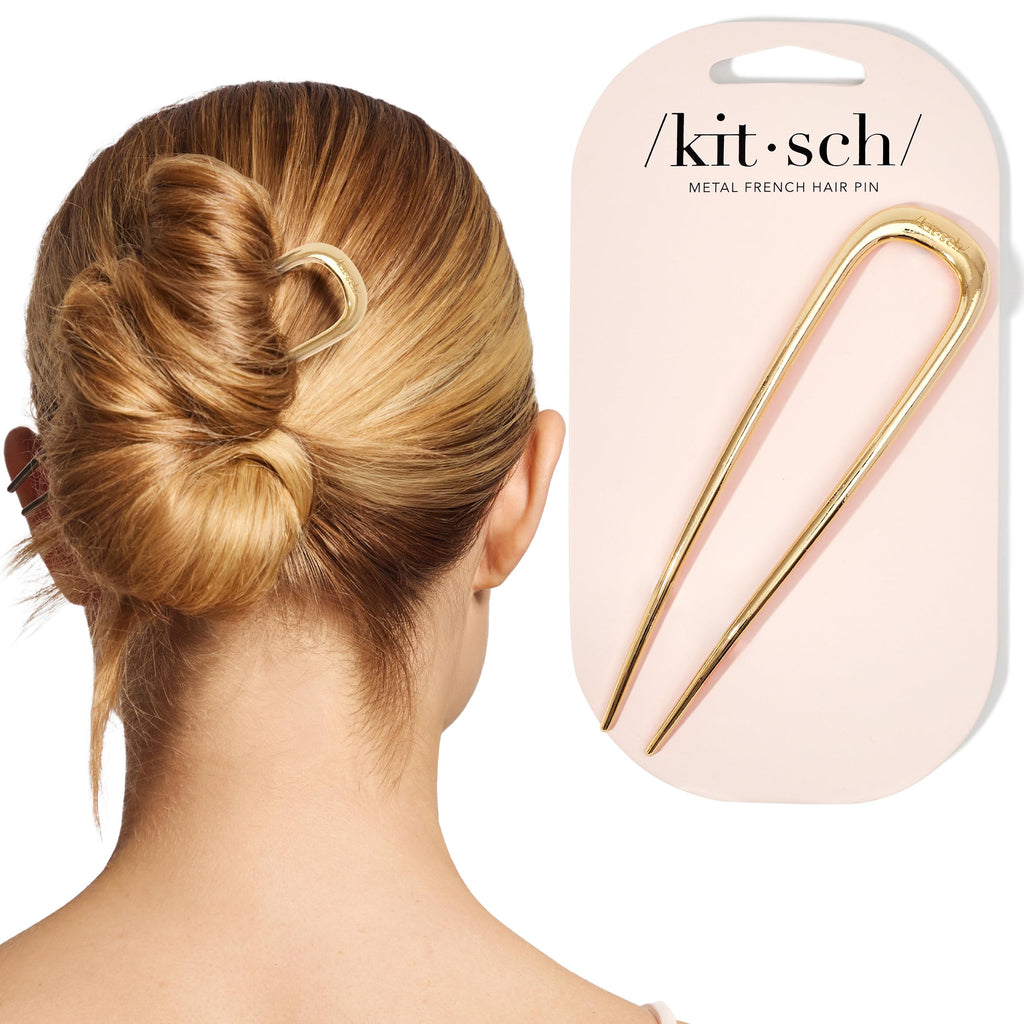Buy now Kitsch French Hair Pins for Women â€“ Elegant & Durable Metal Hair Fork for Updos, Chignon, Bun & Twist Hairstyles, Secure Hold All Day, Comfortable Fit | Ideal Gifts for Women- Gold, 1pc 1 Count (Pack of 1) at indiglob india