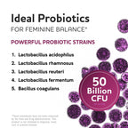 Vaginal Probiotics, 50 Billion CFU, Vaginal Health & pH Balance for Women | Healthy Odor & Yeast Balance, Womens Probiotics and Prebiotics with Cranberry Extract, Gluten-Free and Vegan, 30 Capsules