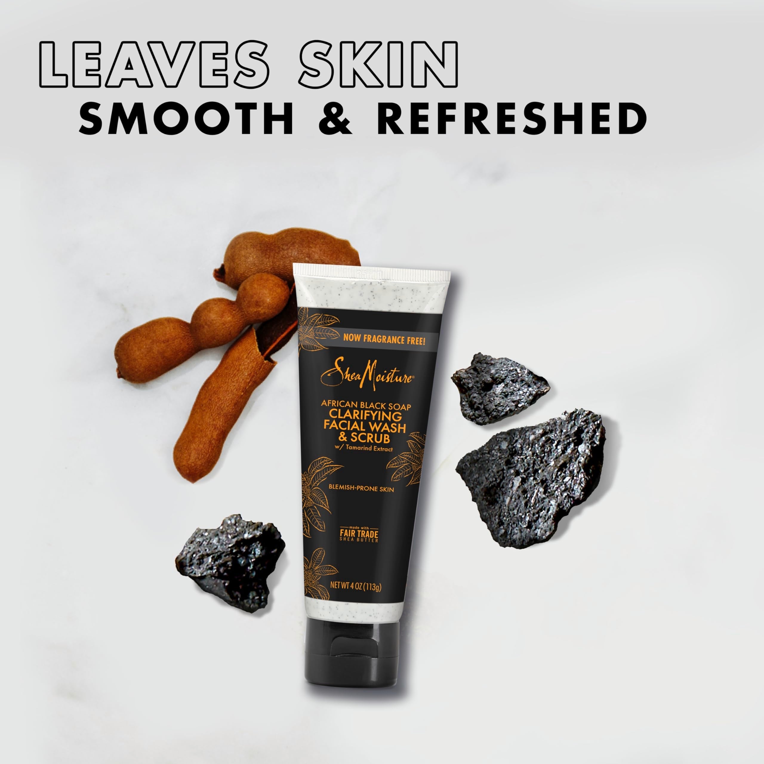 Buy now SheaMoisture Facial Wash and Scrub African Black Soap for Blemish Prone Skin to Clarify Skin 4 oz at indiglob india