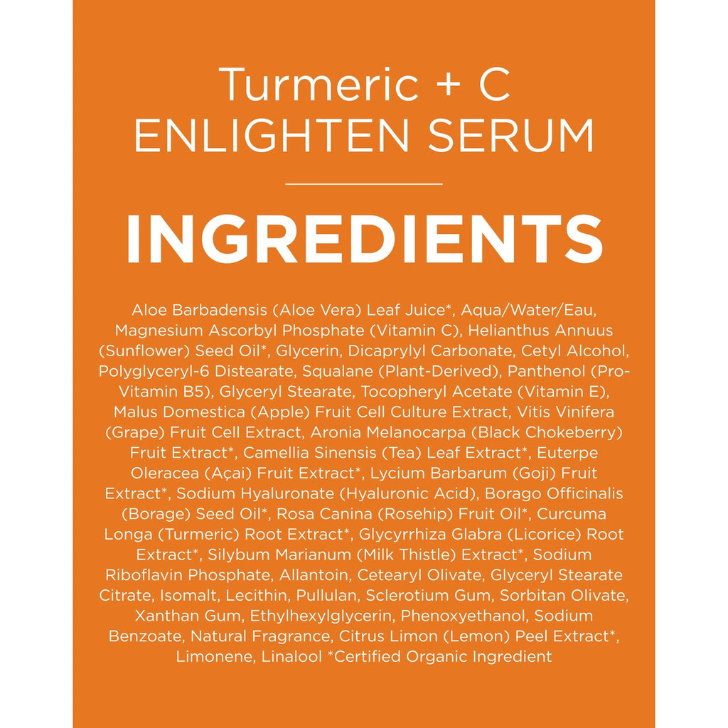 Buy now Andalou Naturals Turmeric + Vitamin C Enlighten Serum | Illuminating Face Treatment for Uneven Tone & Sun Damage | With Turmeric and Fruit Stem Cells | 1.1 fl oz at indiglob india