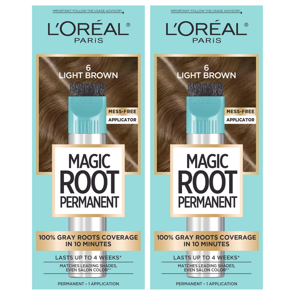 Buy now L'Oreal Paris Magic Root Rescue 10 Minute Root Hair Coloring Kit, Permanent Hair Color with Quick Precision Applicator, 100 percent Gray Coverage, 4 Dark Brown, 2 count at indiglob india
