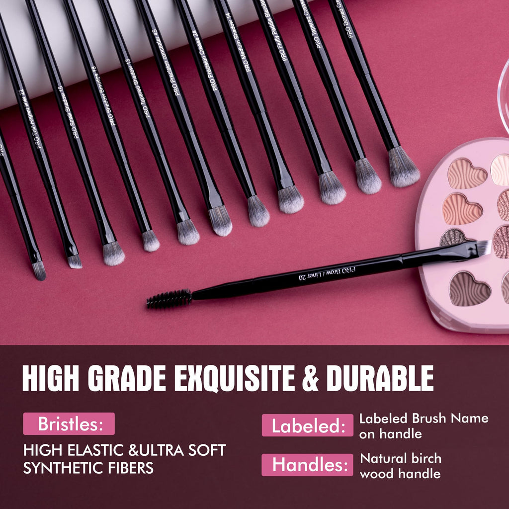 Bueart Design 12Pcs Professional Eyeshadow Makeup Brush Set