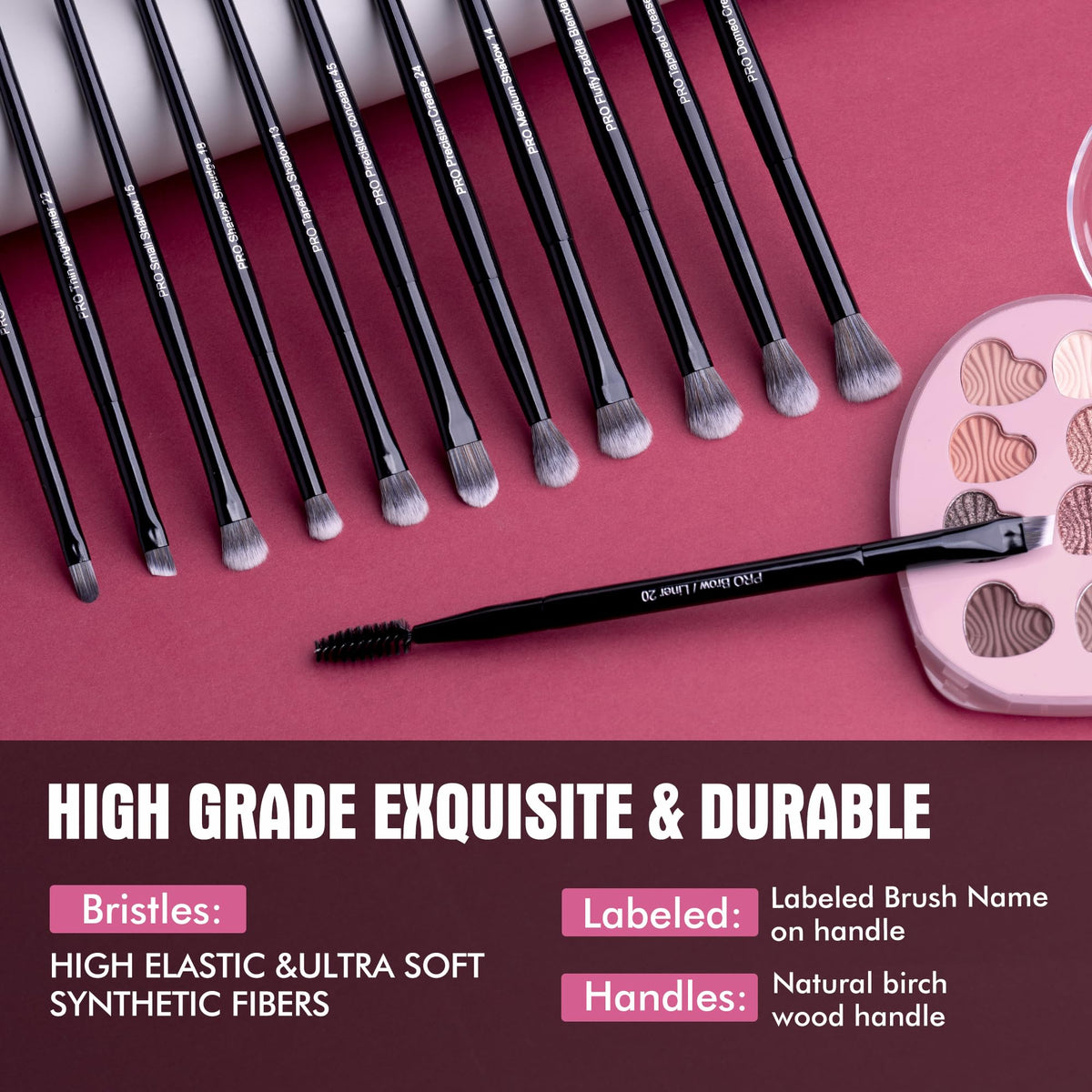 Bueart Design 12Pcs Professional Eyeshadow Makeup Brush Set