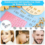 Ear Piercing Gun with Piercing Tools Kit, Professional Ear Nose Piercing Gun Machine with Stainless Steel Piercing Studs, Crystal Earrings Set for At Home Salon Earlobe Cartilage Helix Tragus Piercing