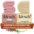 Buy now Kitsch Castor Oil Shampoo Bar & Coconut Oil Conditioner Bar â€“ Nourishing Shampoo and Conditioner Set for Dry, Damaged Hair â€“ Strengthening Hair Care, Hydrating & Deep-Moisturizing - 2pc set at indiglob india
