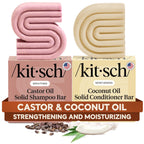 Buy now Kitsch Castor Oil Shampoo Bar & Coconut Oil Conditioner Bar â€“ Nourishing Shampoo and Conditioner Set for Dry, Damaged Hair â€“ Strengthening Hair Care, Hydrating & Deep-Moisturizing - 2pc set at indiglob india