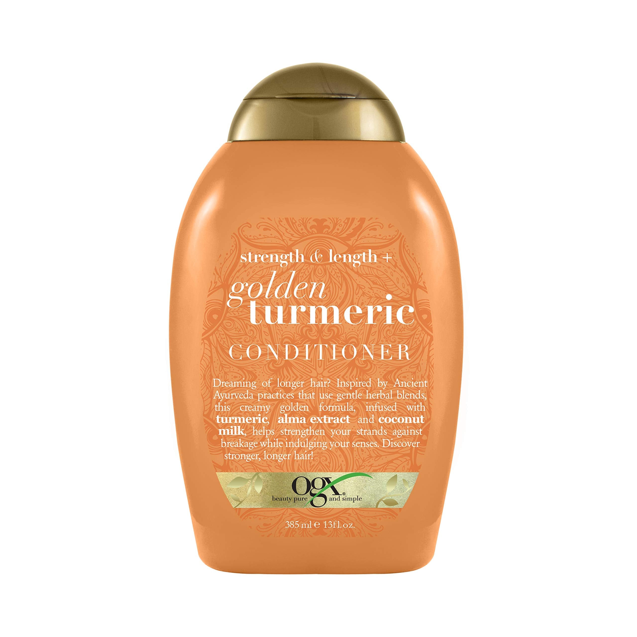 Buy now OGX Strength Length + Golden Turmeric Conditioner with Milk to Soothe Scalp Nourish Hair, Ayurveda SulfateFree Surfactants for Stronger Longer Hair, Coconut, 13 Fl Oz Conditioner at indiglob india