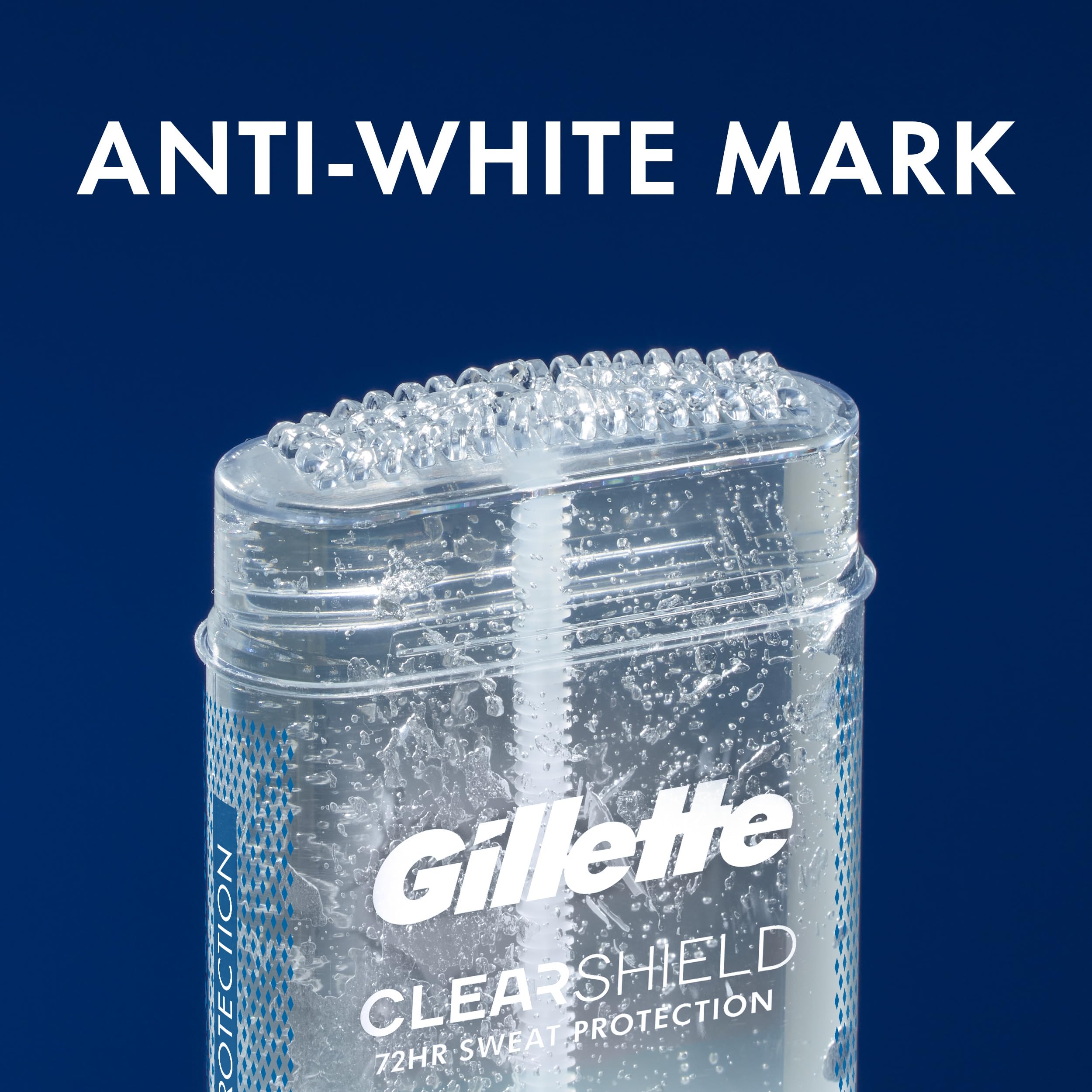 Buy now Gillette Antiperspirant and Deodorant for Men, 72hr Sweat & Odor Protection, Long Lasting Freshness, Anti-White Mark Technology, Clear Gel, Tropical Breeze Scent, 3.8 oz (Pack of 3) at indiglob india