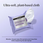 Neutrogena Night Calming Makeup Remover Face Wipes, 2 x 50 ct | Nighttime Cleansing Towelettes, Remove Sweat Dirt & Makeup, Hypoallergenic, 100% Plant Based Cloth