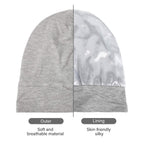 Buy now Geyoga 2 Pcs Adjustable Silk Satin Bonnet for Sleeping Men Silk Satin Beanie with Adjustable Elastic Band for Curly Hair(Black, Gray) at indiglob india