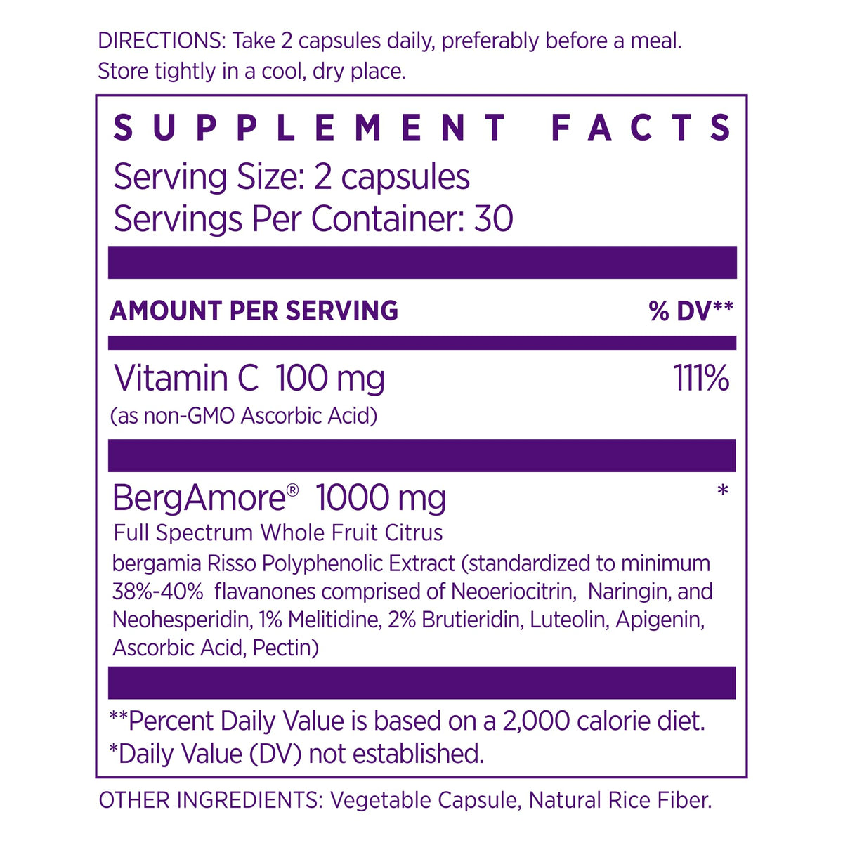 NAOMI Italian Citrus Bergamot 1000mg Extra Strength - Supports Healthy Cholesterol & Triglyceride Levels Already in Normal Range - Patented BergAmore® Extract, 7 Key Polyphenols, 30-Day Supply