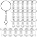 Keychain Rings for Crafts, Flasoo 360Pcs Keychains for Resin Include Key Rings with Chain, Jump Rings, Screw Eye Pins for DIY Keychain Making