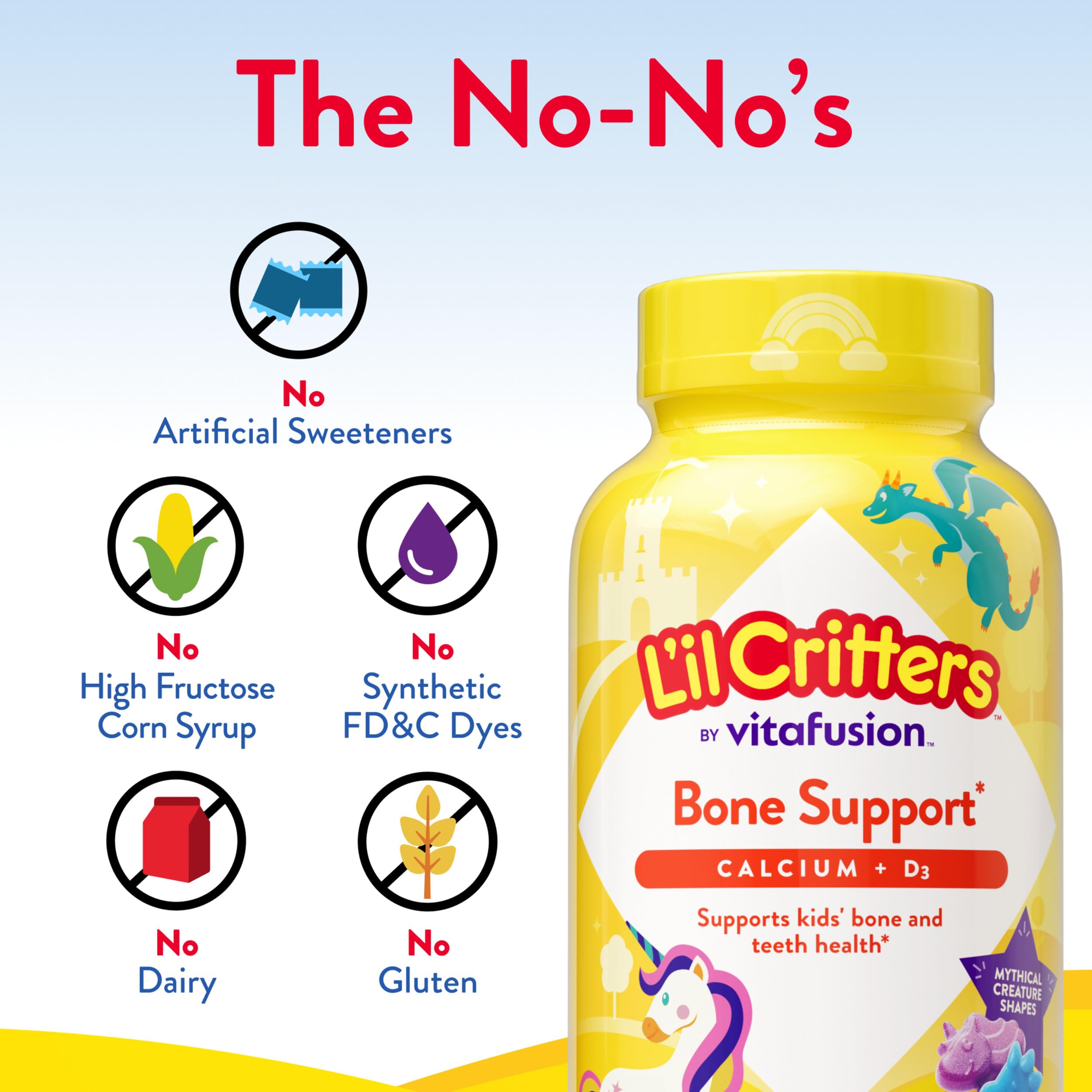 L'il Critters Kids Calcium and Vitamin D3 Gummies | 120 Gummy Vitamins | Assorted Fruit Flavors | Gluten-Free Children's Bone and Teeth Supplement