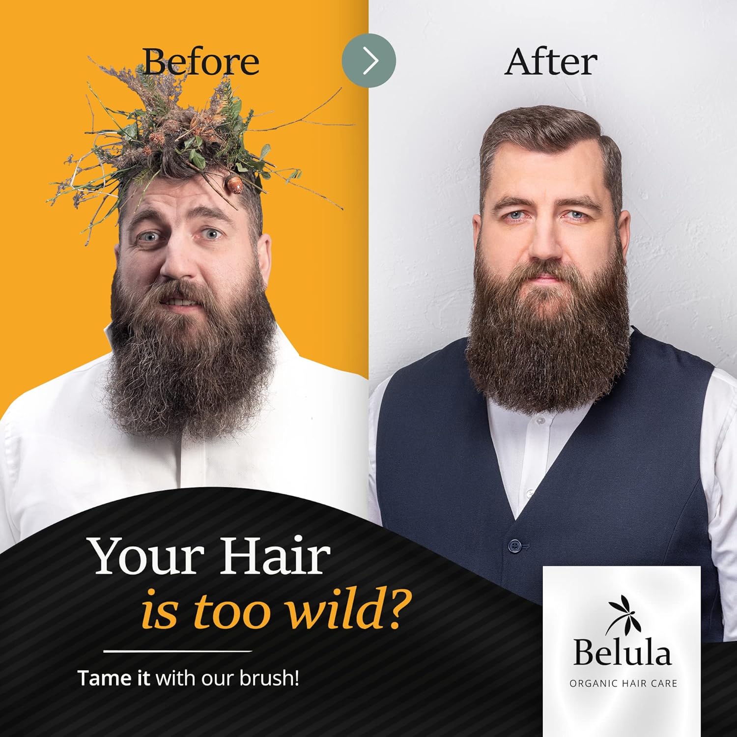 Buy now Belula Boar Bristle Hair Brush Set for Men - Soft Mens Hair Brush for Thin, Normal & Short Hair - Includes Wooden Comb, 2 Palm Brushes & Travel Bag - Best Hair Brushes for Men! at indiglob india