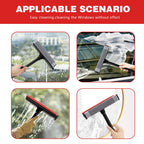 Professional 8.1" 2 in 1 Window Squeegee with 16" Long Handle,Car Squeegee for Gas Station,Home,Car，Glass,Shower,Outdoor High Window Cleaning
