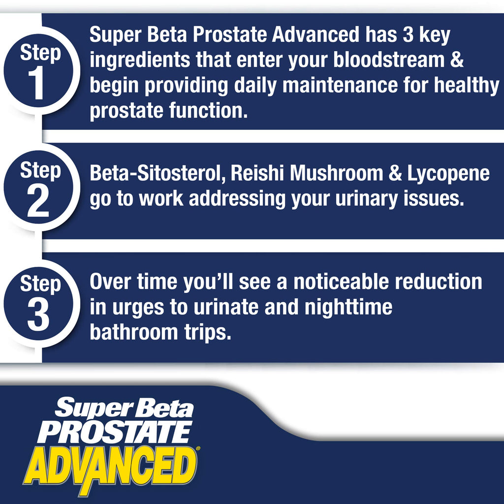 SUPER BETA PROSTATE Advanced - Prostate Health Supplements for Men, 120ct | Reduce Bathroom Trips, Promote Sleep, Better Bladder Emptying & Healthy Prostate