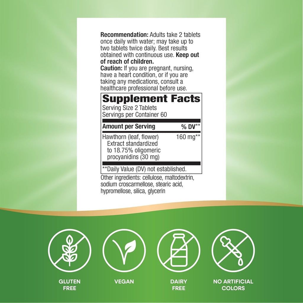 Buy now Nature's Way Heart Care Hawthorn Extract, Supports Healthy Heart Function*, 120 Tablets at indiglob india