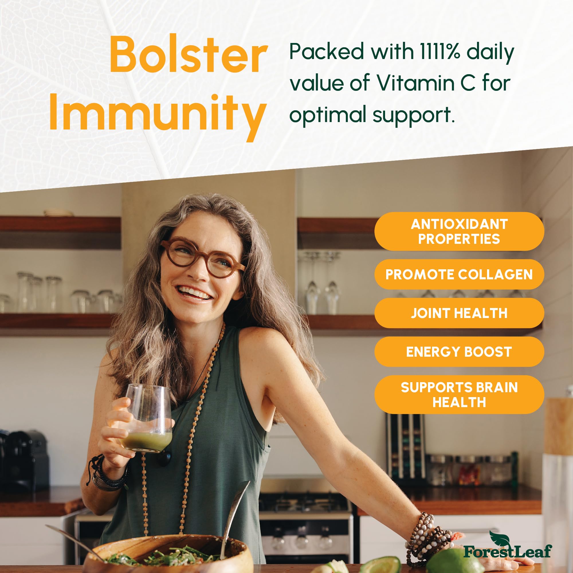 ForestLeaf Liposomal Vitamin C 1400mg Capsules | High Dose Vitamin C Liposomal Supplement w Coconut Oil Fatty Acids | Fast Absorption | Immune Support, Antioxidant, Collagen Production | 120 Vegan Cap