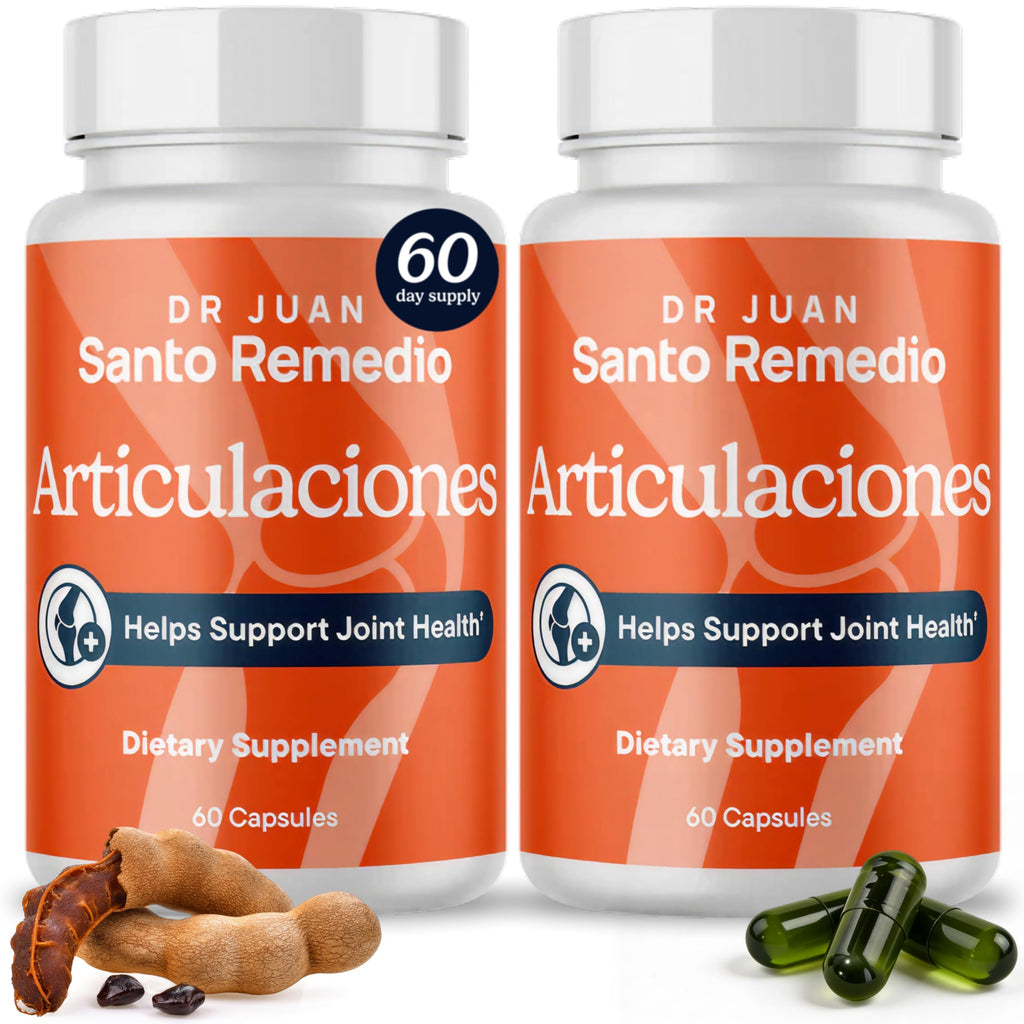 Santo Remedio Articulaciones Joint Health Support Supplement - 60 Capsules | Promotes Joint Comfort and Function, Contains Clinically Proven Ingredients, TamaFlex™ Formula - 60 Servings, 2 Pack