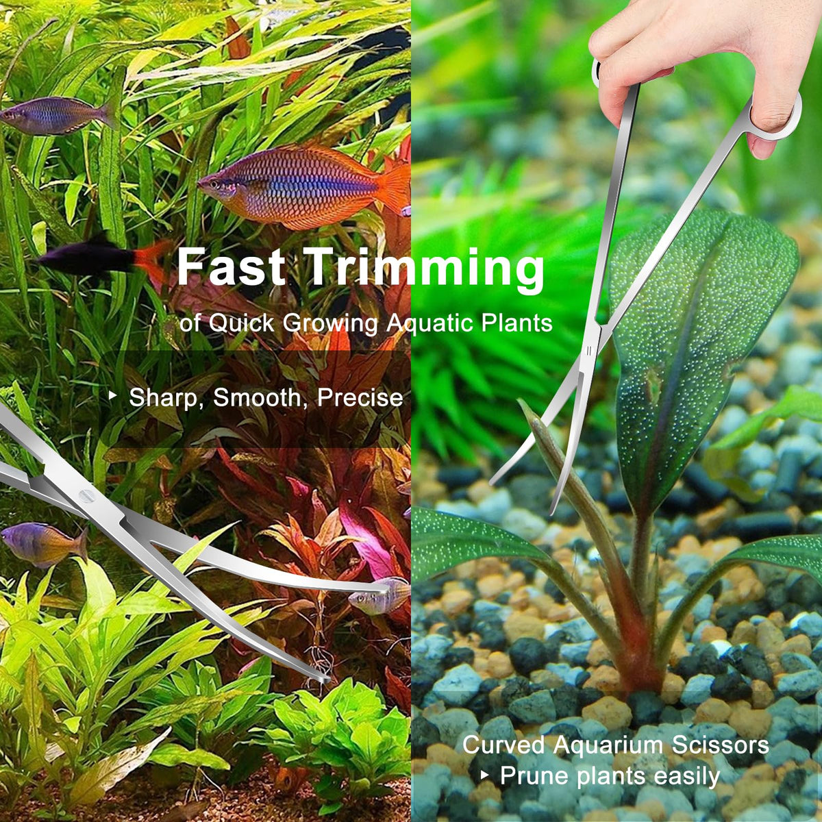 4Pcs Aquascaping Tools, Jeimier Aquascape Kit, Long and Strong Aquarium Tweezers, Scissors, Algae Scraper, Aquarium Plant Tools, Fish Tank Plant Trimming Kit