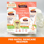 Palmer's Pregnancy Essentials Skin Care Kit, Cocoa Butter Formula (4 Piece) | Includes Massage Lotion, Massage Cream, Tummy Butter and Skin Therapy Oil for Stretch Marks, the ideal gift for mom to be