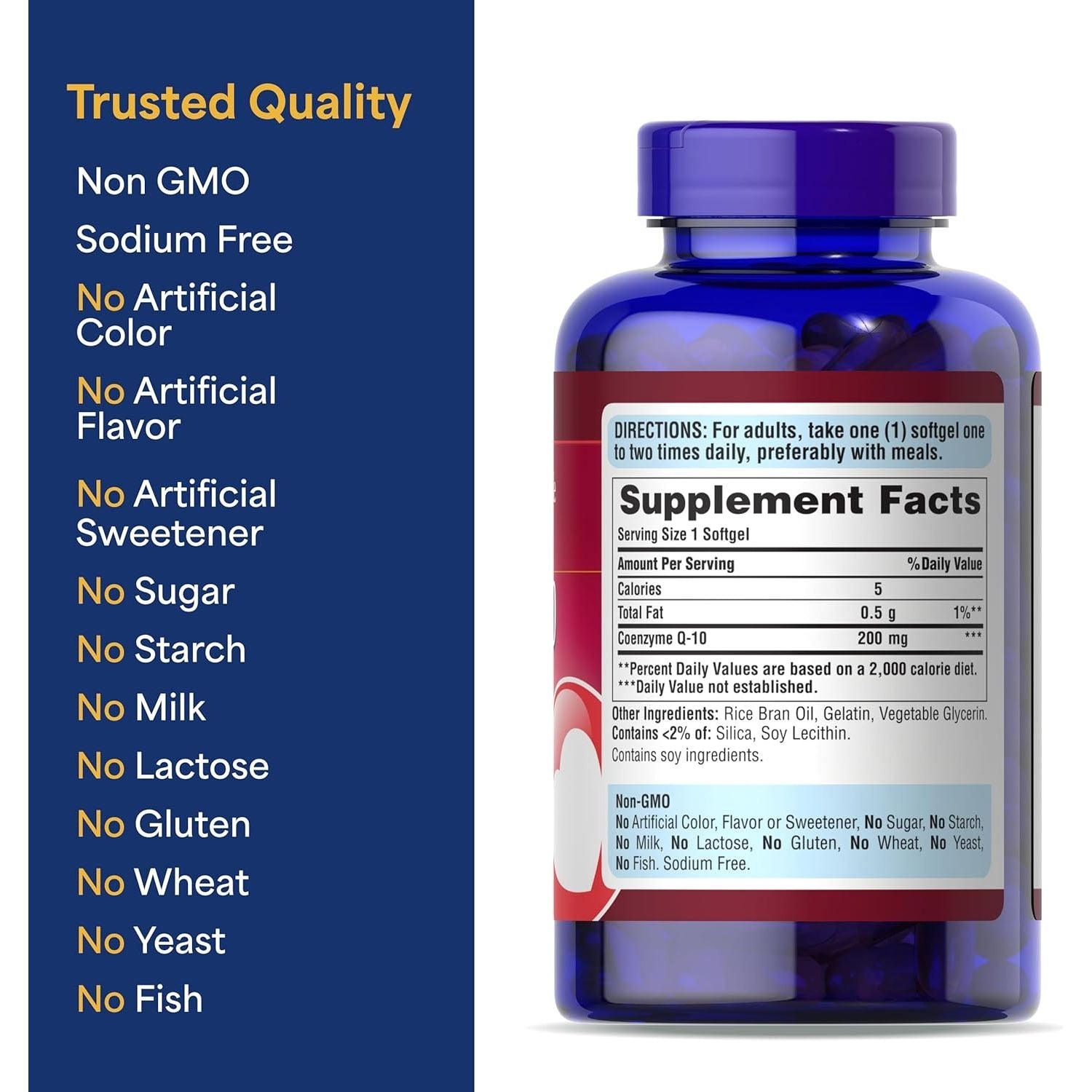 Buy now Puritan's Pride Coenzyme CoQ10 200mg, Dietary Supplement for Heart Health, Blood Pressure, Oral Gum Health, and Healthy Aging Support, 240 Servings, Rapid Release Softgels at indiglob india