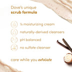 Dove Vanilla Sugar & Shea Butter Body Scrub Exfoliates and Deeply 15 oz | For dry, dull skin, Helps deeply nourish skin, With Dove moisturizing cream, Vanilla Sugar & Shea Butter