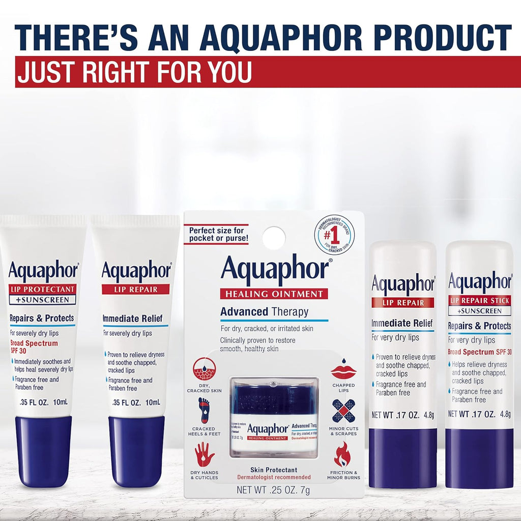 Buy now Aquaphor Lip Repair Ointment - Long-lasting Moisture to Soothe Dry Chapped Lips - .35 fl. oz. Tube at indiglob india