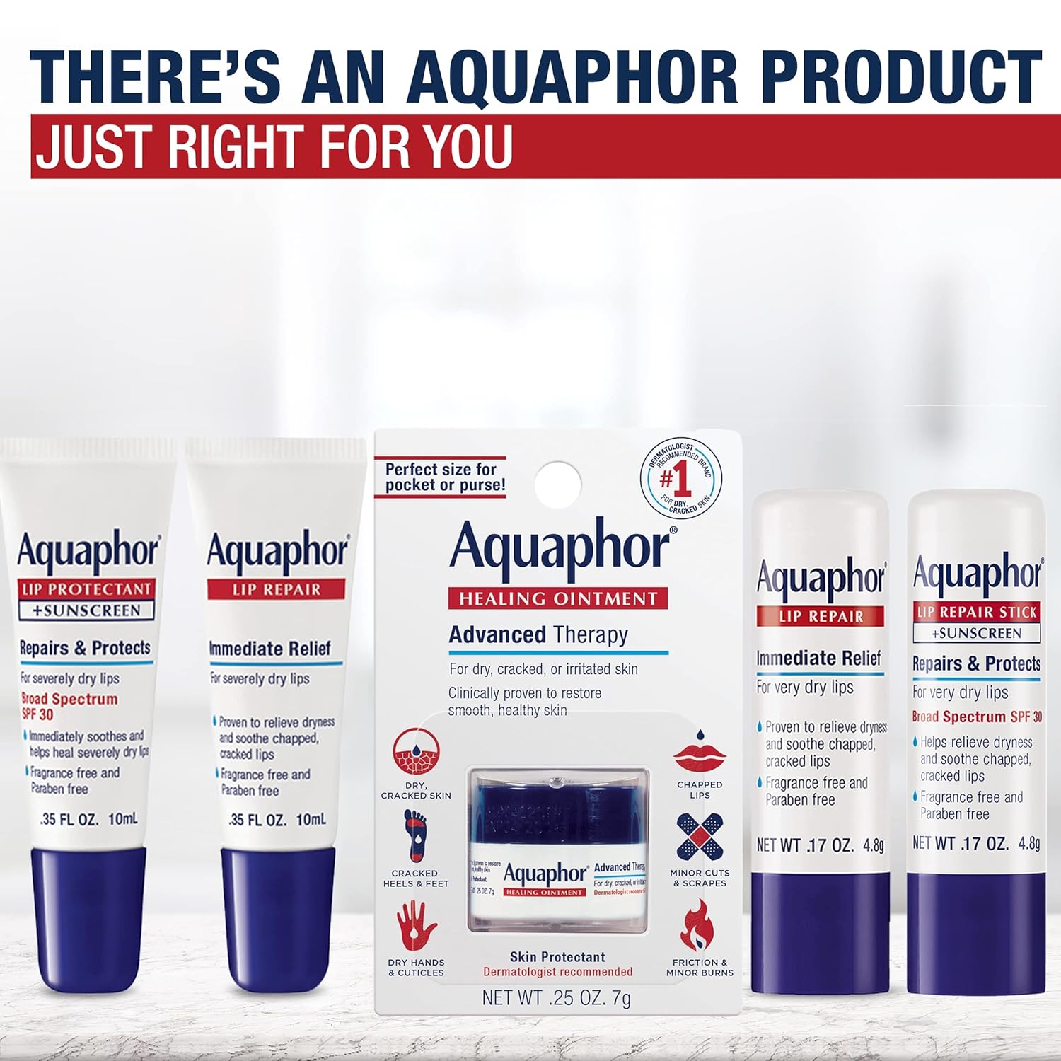 Buy now Aquaphor Lip Repair Ointment - Long-lasting Moisture to Soothe Dry Chapped Lips - .35 fl. oz. Tube at indiglob india