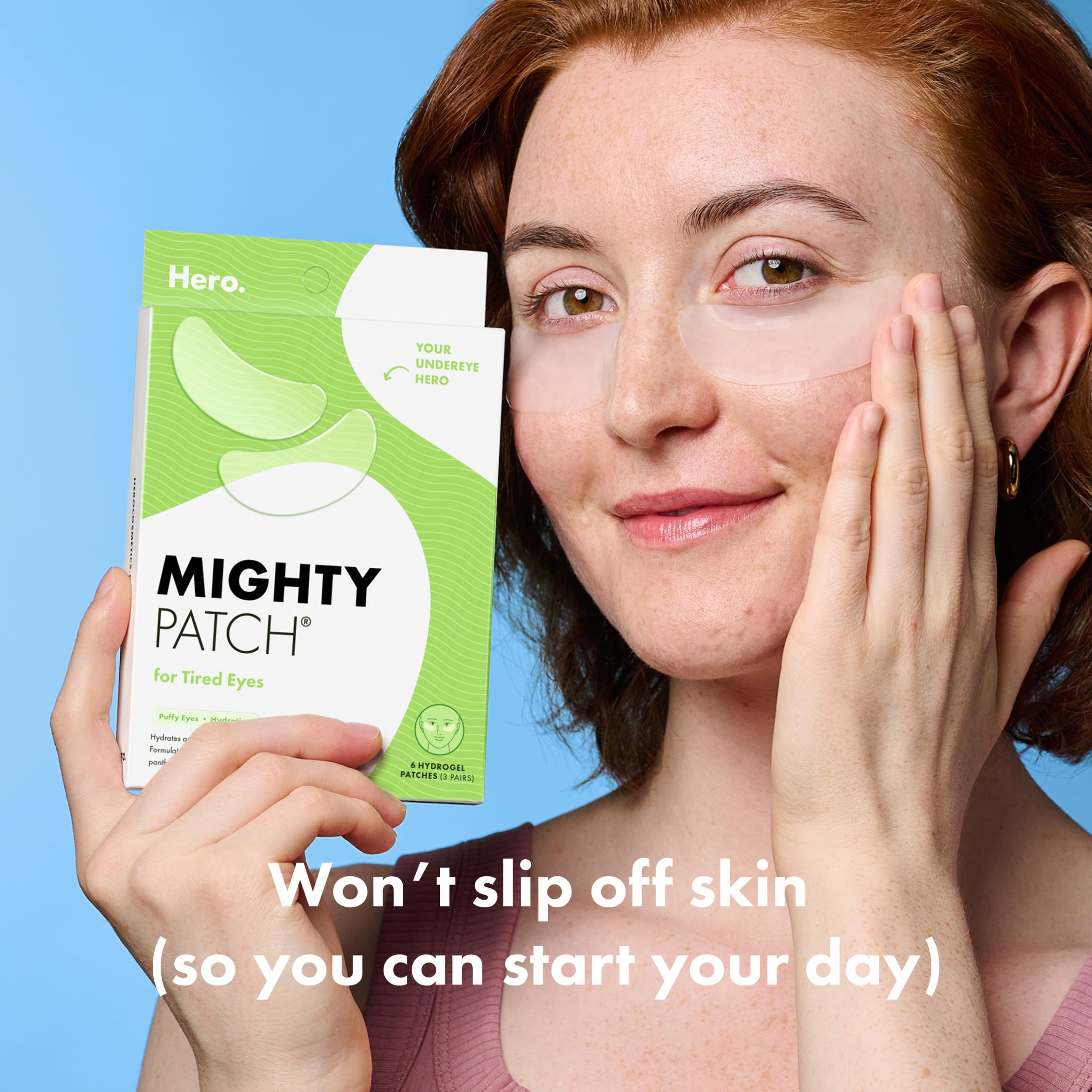 HERO COSMETICS Mighty Patch for Tired Eyes Patches, 6 Count | 3 Pairs, Soothing Hydrogel Patches, Helps Awaken and Visibly De-puff Undereyes