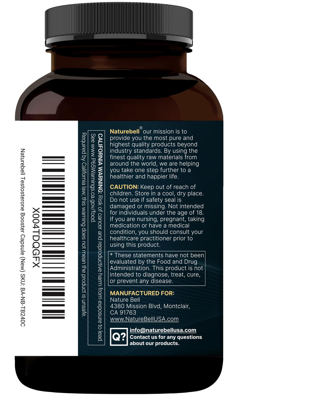 NatureBell Testosterone for Men, 240 Capsules | 20-in-1 Mens Health Complex with D-Aspartic Acid, Horny Goat Weed, Tribulus, Tongkat Ali, Saw Palmetto, Ashwagandha, L-Citrulline, & Creatine*