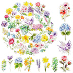 Kattykitty 309PCS Transparent Flower Stickers for Scrapbooking